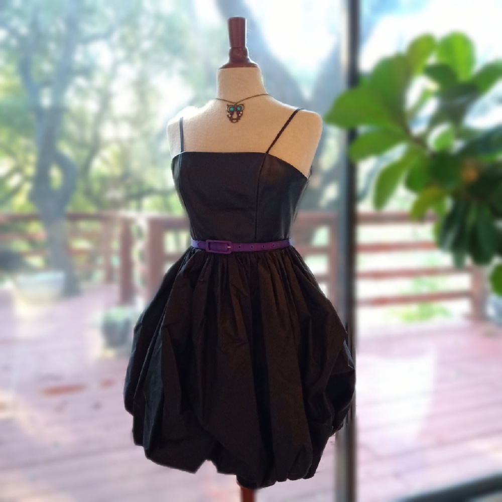 Alice Olivia Cocktail Party Leather&Silk Dress XS